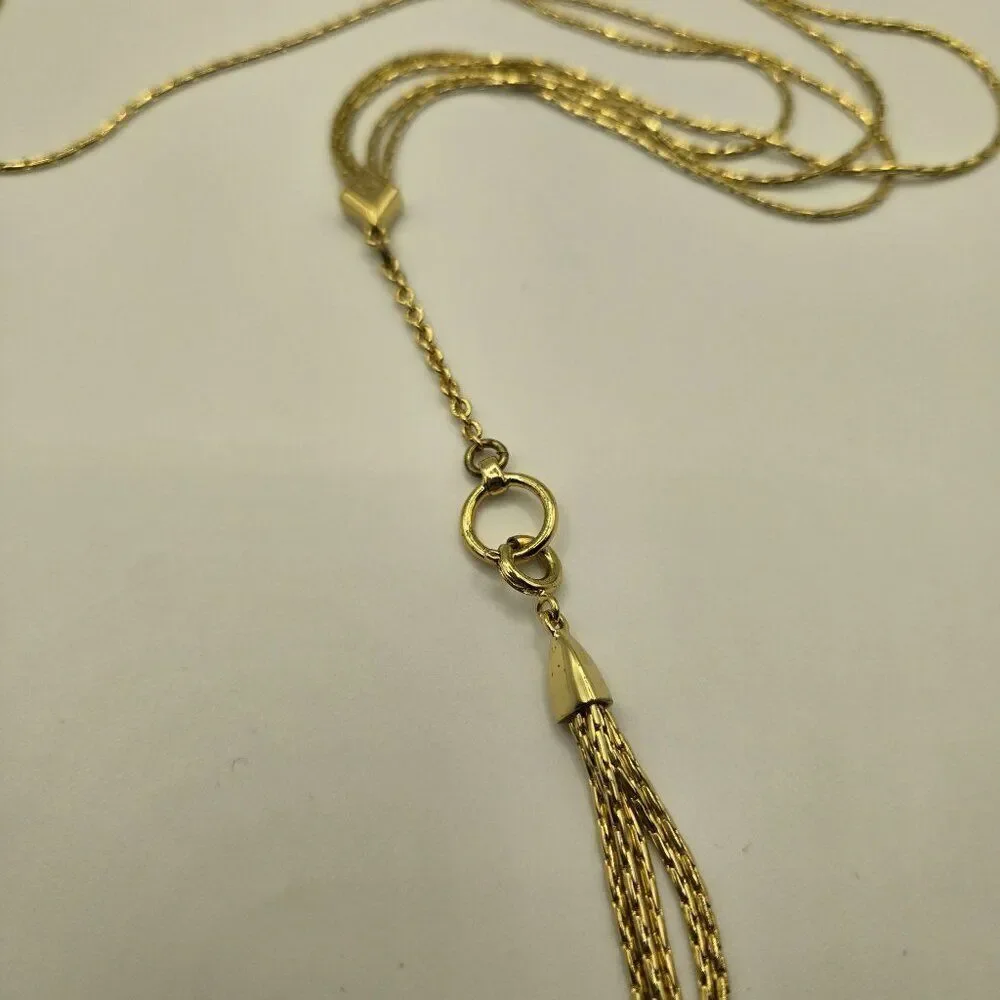 Vera Bradley Gold Tone Lariat Necklace Multi Strand